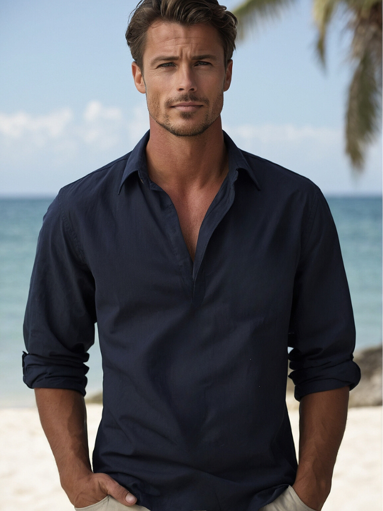 Chemise décontractée à col ouvert pour Hommes – Arend