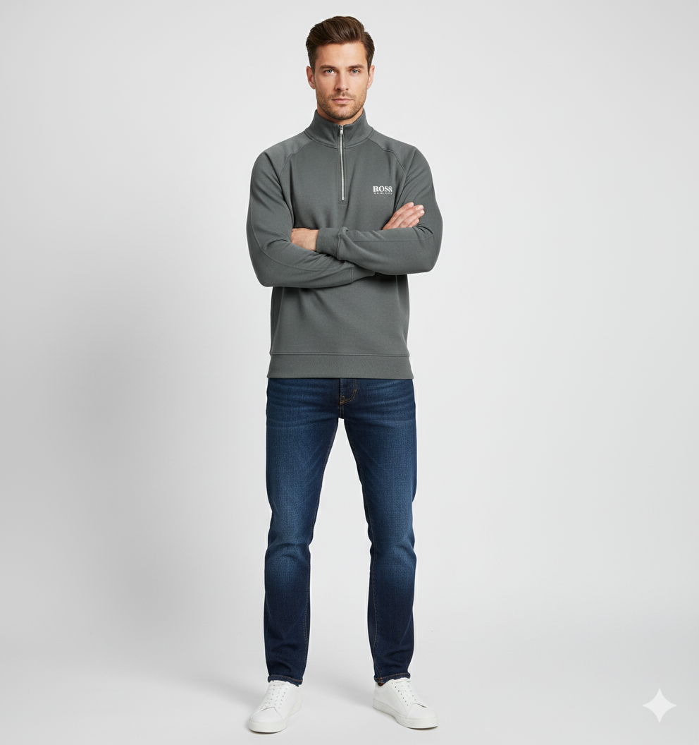 НՍԌО ВОЅЅ™ Pull en coton avec demi-zip