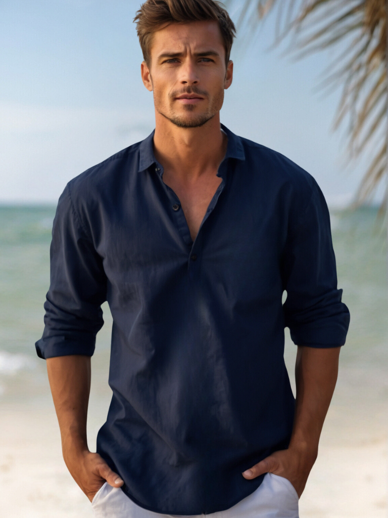 Chemise décontractée à col ouvert pour Hommes – Arend